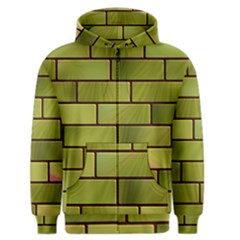 Modern Green Bricks Background Image Men s Zipper Hoodie by Simbadda