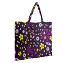 Flowers Floral Background Colorful Vintage Retro Busy Wallpaper Zipper Large Tote Bag View2