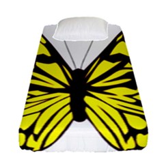 Yellow A Colorful Butterfly Image Fitted Sheet (Single Size)