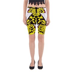 Yellow A Colorful Butterfly Image Yoga Cropped Leggings