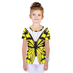 Yellow A Colorful Butterfly Image Kids  One Piece Tee