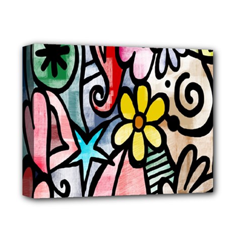 Digitally Painted Abstract Doodle Texture Deluxe Canvas 14  X 11  by Simbadda