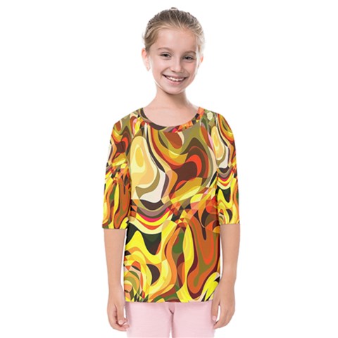 Colourful Abstract Background Design Kids  Quarter Sleeve Raglan Tee by Simbadda