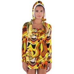 Colourful Abstract Background Design Women s Long Sleeve Hooded T-shirt by Simbadda