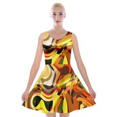 Colourful Abstract Background Design Velvet Skater Dress by Simbadda