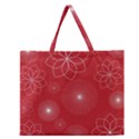 Floral Spirals Wallpaper Background Red Pattern Zipper Large Tote Bag View1