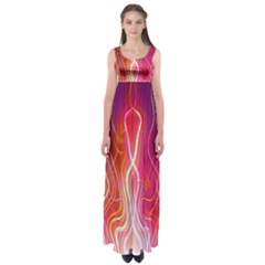 Fire Flames Abstract Background Empire Waist Maxi Dress by Simbadda