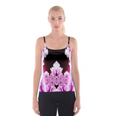 Fractal In Pink Lovely Spaghetti Strap Top by Simbadda