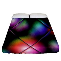 Soft Balls In Color Behind Glass Tile Fitted Sheet (queen Size) by Simbadda