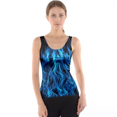 Digitally Created Blue Flames Of Fire Tank Top by Simbadda