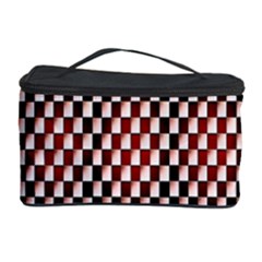 Squares Red Background Cosmetic Storage Case by Simbadda