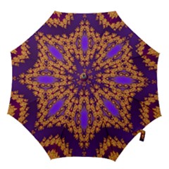 Something Different Fractal In Orange And Blue Hook Handle Umbrellas (large) by Simbadda