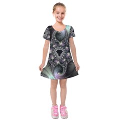 Magic Swirl Kids  Short Sleeve Velvet Dress