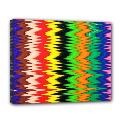 Colorful Liquid Zigzag Stripes Background Wallpaper Deluxe Canvas 20  X 16   by Simbadda