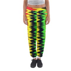 Colorful Liquid Zigzag Stripes Background Wallpaper Women s Jogger Sweatpants by Simbadda