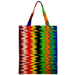 Colorful Liquid Zigzag Stripes Background Wallpaper Zipper Classic Tote Bag by Simbadda
