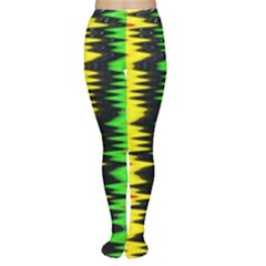 Colorful Liquid Zigzag Stripes Background Wallpaper Women s Tights by Simbadda