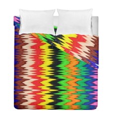 Colorful Liquid Zigzag Stripes Background Wallpaper Duvet Cover Double Side (full/ Double Size) by Simbadda
