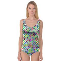 Colorful Dots Balls On White Background Princess Tank Leotard  by Simbadda