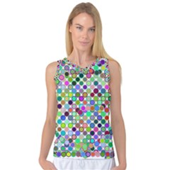 Colorful Dots Balls On White Background Women s Basketball Tank Top by Simbadda