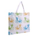 Vintage Bikes With Basket Of Flowers Colorful Wallpaper Background Illustration Zipper Large Tote Bag View2