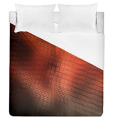 Background Technical Design With Orange Colors And Details Duvet Cover (Queen Size)