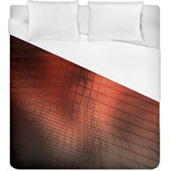 Background Technical Design With Orange Colors And Details Duvet Cover (King Size)