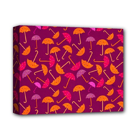 Umbrella Seamless Pattern Pink Lila Deluxe Canvas 14  X 11  by Simbadda