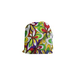 Colorful Textile Background Drawstring Pouches (xs)  by Simbadda