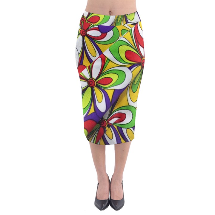 Colorful Textile Background Midi Pencil Skirt