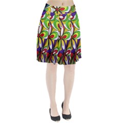 Colorful Textile Background Pleated Skirt by Simbadda
