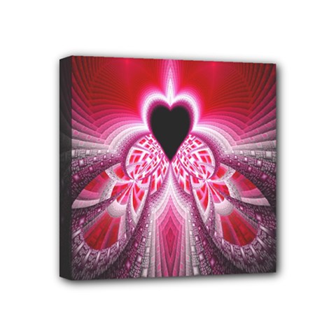 Illuminated Red Hear Red Heart Background With Light Effects Mini Canvas 4  X 4  by Simbadda