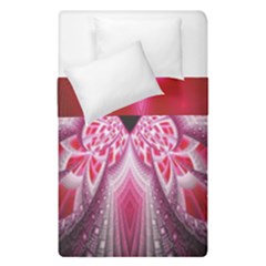 Illuminated Red Hear Red Heart Background With Light Effects Duvet Cover Double Side (single Size)