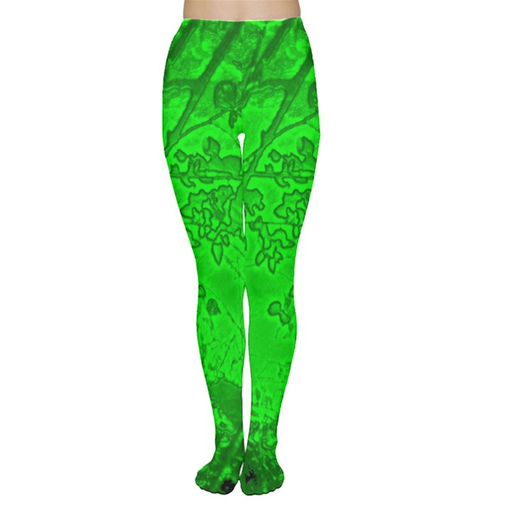 Leaf Outline Abstract Women s Tights