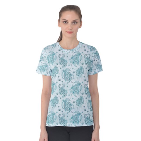 Decorative Floral Paisley Pattern Women s Cotton Tee by TastefulDesigns
