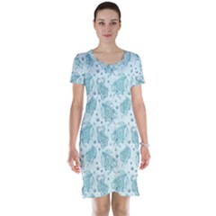 Decorative Floral Paisley Pattern Short Sleeve Nightdress