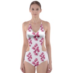 Santa Rita Flowers Pattern Cut-out One Piece Swimsuit by dflcprintsclothing