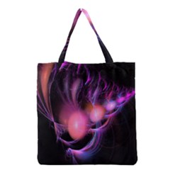 Fractal Image Of Pink Balls Whooshing Into The Distance Grocery Tote Bag by Simbadda