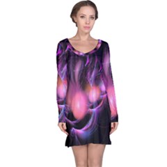 Fractal Image Of Pink Balls Whooshing Into The Distance Long Sleeve Nightdress