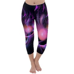 Fractal Image Of Pink Balls Whooshing Into The Distance Capri Winter Leggings  by Simbadda