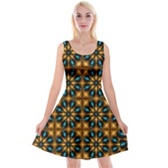 Abstract Daisies Reversible Velvet Sleeveless Dress by Simbadda