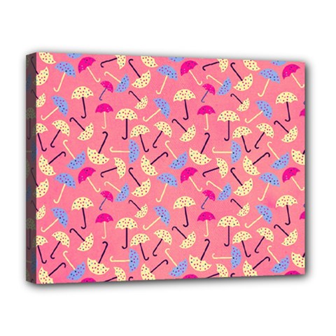 Umbrella Seamless Pattern Pink Canvas 14  X 11 