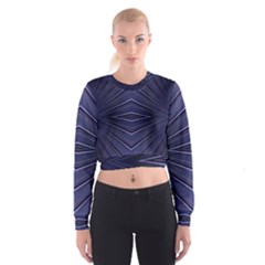 Blue Metal Abstract Alternative Version Women s Cropped Sweatshirt by Simbadda