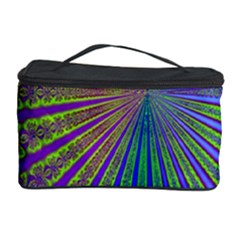 Blue Fractal That Looks Like A Starburst Cosmetic Storage Case by Simbadda