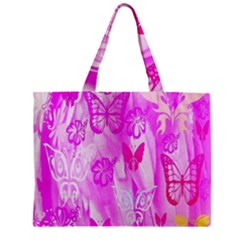 Butterfly Cut Out Pattern Colorful Colors Zipper Mini Tote Bag by Simbadda