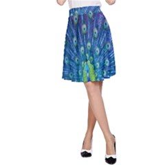 Amazing Peacock A-line Skirt by Simbadda