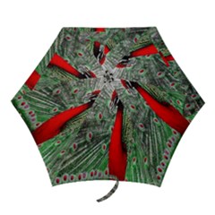 Red Peacock Mini Folding Umbrellas by Simbadda