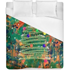 Watercolour Christmas Tree Painting Duvet Cover (California King Size)