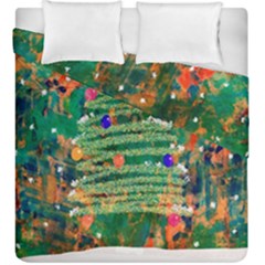 Watercolour Christmas Tree Painting Duvet Cover Double Side (King Size)