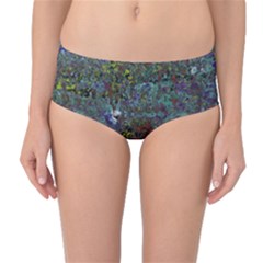 Stone Paints Texture Pattern Mid-waist Bikini Bottoms by Simbadda